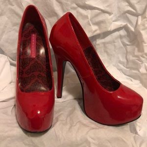 HOT!! 9” platform Stilettos, Super Shiny Red